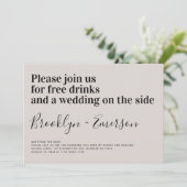 Invitation Drôle Typographie Ecru Mariage (Debout devant)