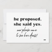 Invitation Drôle typographie noir et blanc mariage (Devant)