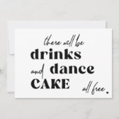 Invitation Drôle typographie noir et blanc mariage (Devant)