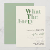 Invitation Drôle WTF Adulte 40e Anniversaire (Devant / Derrière)