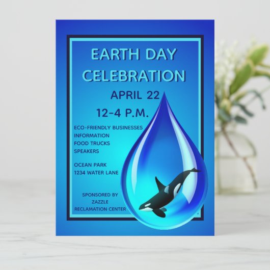 Invitation Drop d'eau et Orca (Debout devant)