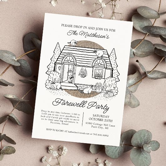 Invitation Drop In Funny Raccoon House Farewell Party