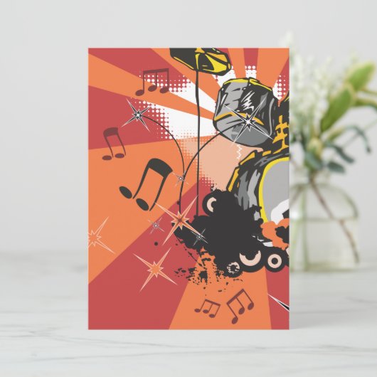 Invitation Drum Set Music (Debout devant)