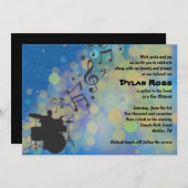 Invitation Drummer Boy Bar Mitzvah (Devant / Derrière)