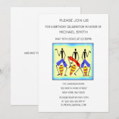 Invitation Drumming et fête d'anniversaire (Devant / Derrière)