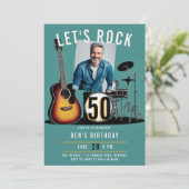Invitation Drums de guitare rock Hommes 50e anniversaire Phot (Debout devant)