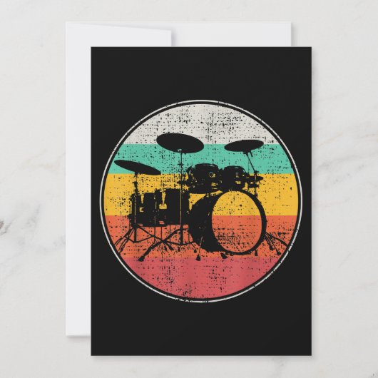 Invitation Drums Drummer Band Drumset Retro Vintage (Devant)