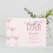 Invitation Drunin In Love Champagne Tower Pink Bachelorette (Debout devant)