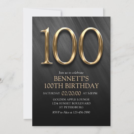Invitation du 100e anniversaire (Devant)
