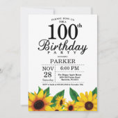Invitation du 100e anniversaire du tournesol (Devant)