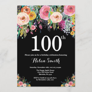 Invitation du 100e anniversaire floral
