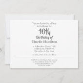 Invitation du 10e anniversaire (Dos)