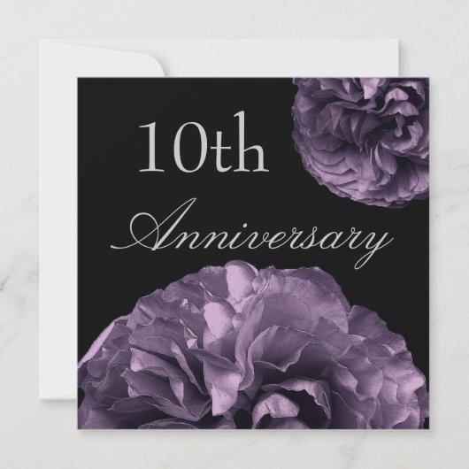 Invitation du 10e anniversaire DEEP PURPLE Roses (Devant)