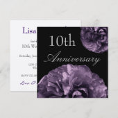 Invitation du 10e anniversaire DEEP PURPLE Roses (Devant / Derrière)