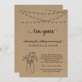 Invitation du 10e anniversaire du Mariage (Devant / Derrière)