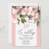 Invitation du 10e anniversaire du Mariage Peach Fl (Devant)