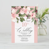 Invitation du 10e anniversaire du Mariage Peach Fl (Debout devant)