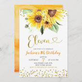 Invitation du 11e anniversaire du tournesol (Devant / Derrière)