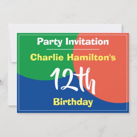 Invitation du 12e anniversaire (Devant)