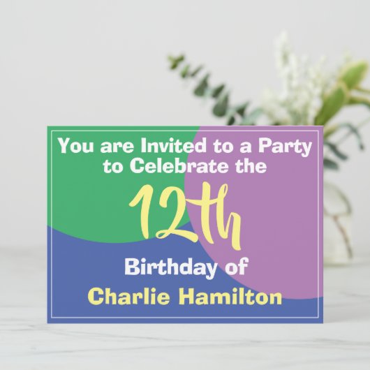 Invitation du 12e anniversaire (Debout devant)