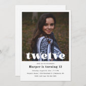 Invitation du 12e anniversaire | Anniversaire mini (Devant / Derrière)