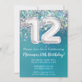 Invitation du 12e anniversaire Parties scintillant (Devant)