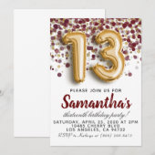 Invitation du 13e anniversaire (Devant / Derrière)