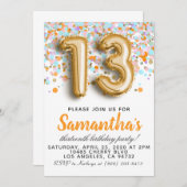 Invitation du 13e anniversaire (Devant / Derrière)