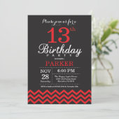 Invitation du 13e anniversaire Noir et Rouge (Debout devant)