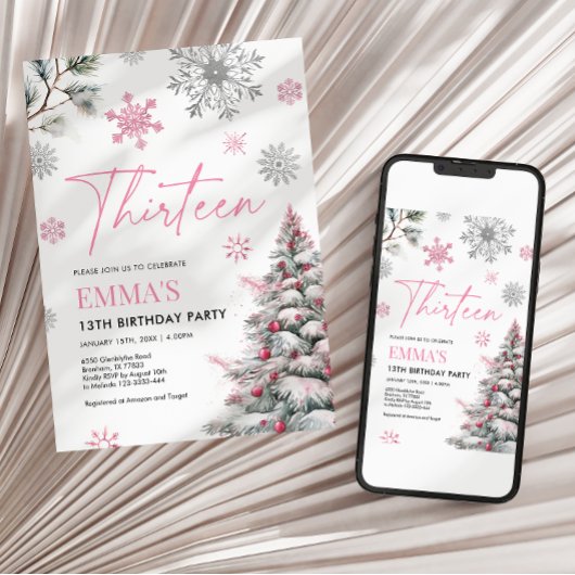 Invitation du 13e anniversaire, treize Anniversair