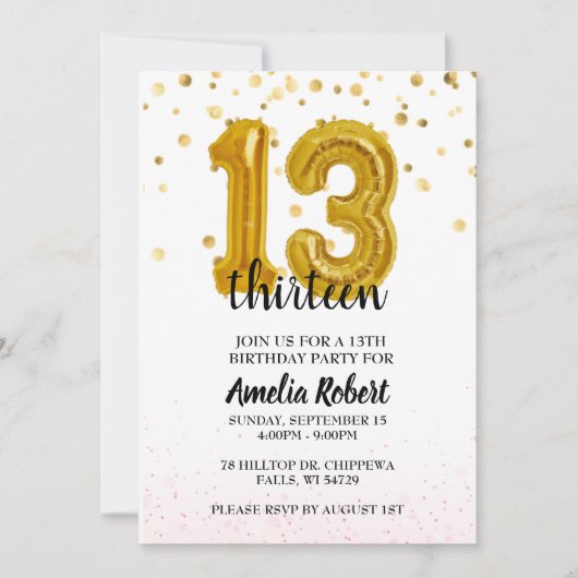 Invitation du 13e anniversaire Treize Invitations (Devant)