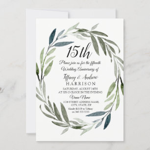 Invitation du 15e anniversaire du Mariage de la co
