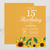 Invitation du 15e anniversaire du tournesol (Devant / Derrière)