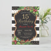 Invitation du 15e anniversaire. Noir rouge Noël (Debout devant)
