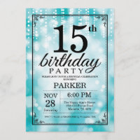 Invitation du 15e anniversaire Parties scintillant