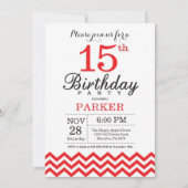 Invitation du 15e anniversaire Red Chevron (Devant)