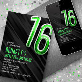 Invitation du 16e anniversaire des garçons moderne