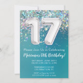 Invitation du 17e anniversaire Parties scintillant (Devant)