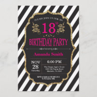 Invitation du 18e anniversaire. Parties scintillan