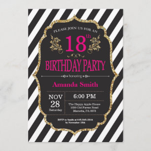 Invitation du 18e anniversaire. Parties scintillan