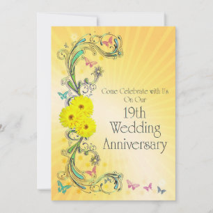 Invitation du 19e anniversaire du Mariage