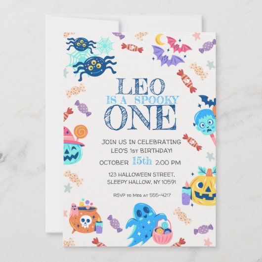 Invitation du 1er anniversaire de la fête d'Hallow (Devant)