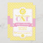 Invitation du 1er anniversaire du soleil (Devant / Derrière)