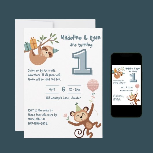 Invitation du 1er anniversaire sauvage