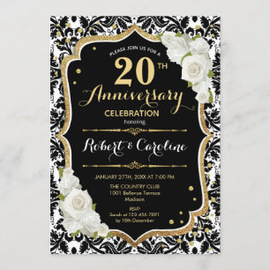 Invitation du 20e anniversaire - Black White Gold
