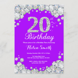 Invitation du 20e anniversaire Diamant violet et a