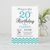 Invitation du 20e anniversaire Turquoise Chevron (Debout devant)
