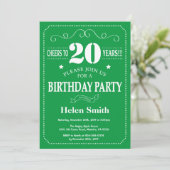 Invitation du 20e anniversaire Vert et Blanc (Debout devant)