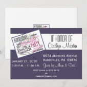 Invitation du 21e anniversaire (Devant / Derrière)