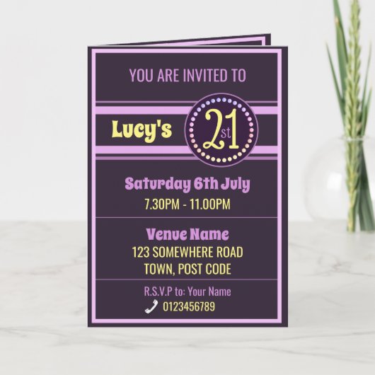 Invitation du 21e anniversaire (Devant)